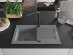 MEXEN/S MEXEN/S - Pablo granitový drez s odkvapkávačom vrátane batérie Duero, šedá 6510-71-671600-70-B
