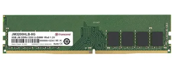 Transcend JetRam 8GB (1x8GB) 3200MHz / U-DIMM / DDR4 / CL22 / 1.2V / 1Rx8 (JM3200HLB-8G)