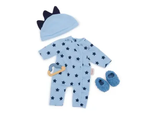 LullaBaby Overal pre bábiky modrý s doplnkami