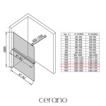 CERANO - Sprchová zástena Walk-in Onyx Cube Ľ/P - 8 mm + polička/držiak na uteráky - hranatá vzpera - čierna matná, bronzové sklo - 140x200 CER-689344