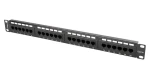 Lanberg 19" 24 portov čierny / Patch panel / 1U / CAT.5E / UTP (PPU5-1024-B)