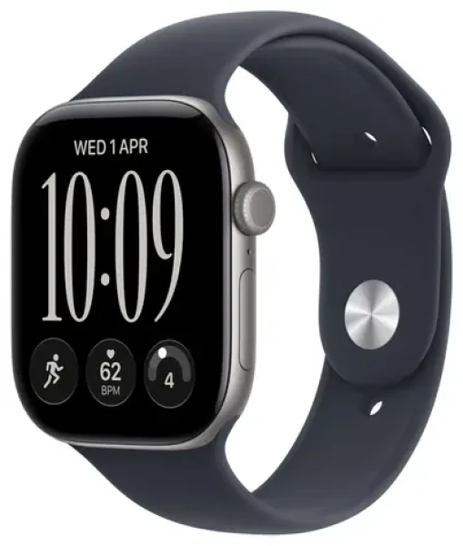 Apple Watch Series 12 GPS 46mm Vesmírne šedé hliníkové telo - Námornícky modrý športový remienok S/M / 140-190 mm (MJEH4RK/A)
