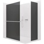 CERANO - Sprchová zástena Walk-in Crystal TL/P - 8 mm - bezvzperový systém + polička/držiak na uteráky - chróm, grafitové sklo - 90x50x200 CER-8050BD6319