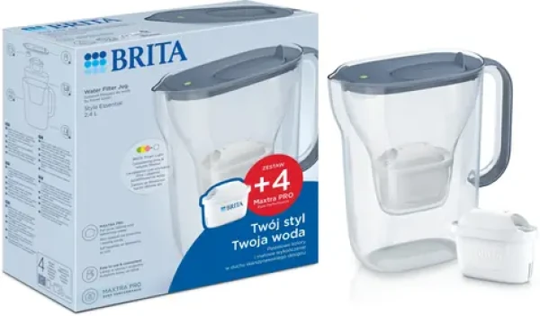 Brita Style Essential grafitová / Filtračná kanvica / objem 2,4 l / 4X filter MAXTRA PRO (1059259)