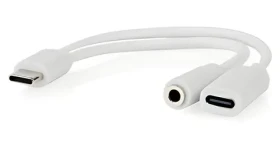 Nedis CCGB64922WT01 / Adaptér USB-C / USB-C + 3,5 mm jack / 0,1 m (CCGB64922WT01)