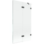 MEXEN/S - Lunar vaňová zástena 2-krídlová pravá 100 x 150, transparent, grafit kartáčovaná 897-100-100-66-00-P