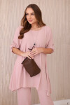 Dámsky komplet blúzka + nohavice s príveskom 27941 Powder pink - Kesi UNI pudrovo-růžová