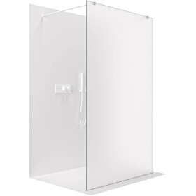 CERANO - Sprchová zástena Walk-in Onyx Duo Ľ/P - 8 mm - hranatá vzpera - biela matná, mliečne sklo - 110x200 CER-8050BD1846