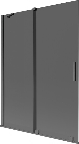 MEXEN/S - Velar dvojkrídlová posuvná vaňová zástena 130 x 150, grafit, grafit kartáčovaná 896-130-000-41-66