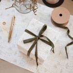 Ib Laursen Bavlnená stuha na cievke Moss Green - 5 m