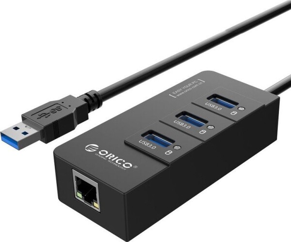 Orico 4w1 1x RJ-45 + 3x USB-A 3.0 (HR01-U3-V1-BK-BP)