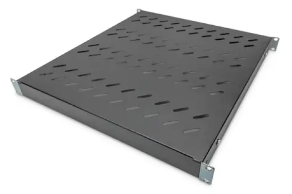 Digitus Polica do racku 1U čierna / Rack polica 19” / Hĺbka 500-780 mm / Nosnosť 50 kg / Oceľ (DN-97647)
