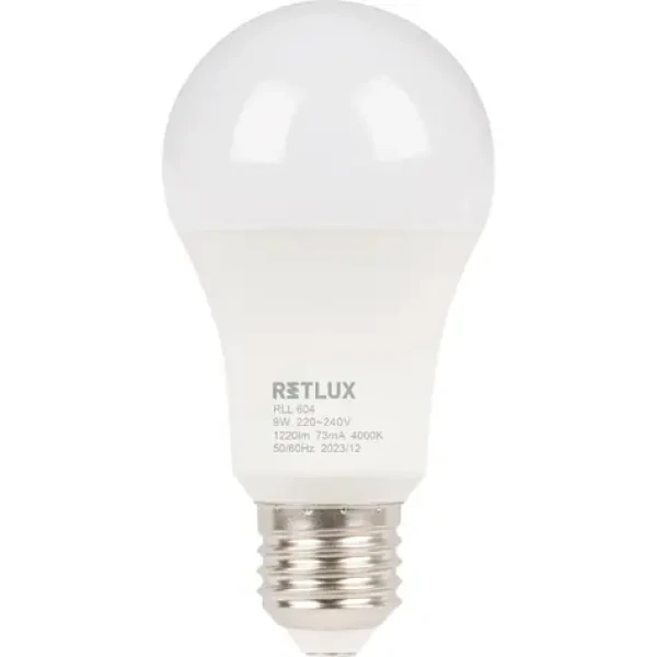 Retlux RLL 604 A60 E27 bulb 9W / 1220 lm / 4000K - studená biela D (8590669358182)
