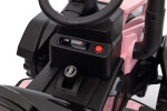 Mamido Mamido Detský elektrický traktor s vlečkou 12V 7Ah EVA kolesá ECO koža ružový