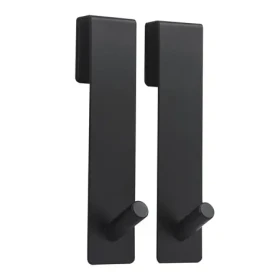 MSV NOKO 2 ks závesných háčikov na sprchovú zástenu matne čierne / oceľ / 10 mm (3700703997733)