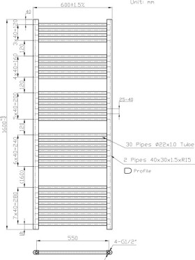 NOVASERVIS - Vykurovacie teleso rovné - biele 600/1600/R,1
