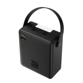 Wozinsky W8-B čierna / Powerbanka / 100000 mAh / 30W / 2x USB-A + 2x USB-C / svietidlo