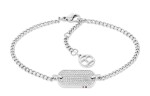 Tommy Hilfiger Dámsky oceľový náramok s kryštálmi Dog Tag 2780863