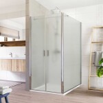 Mereo Sprchovací kút, Lima, obdĺžnik, dvojkrídlový, lietací, 80x120 cm, chróm ALU, sklo Point CK88512K