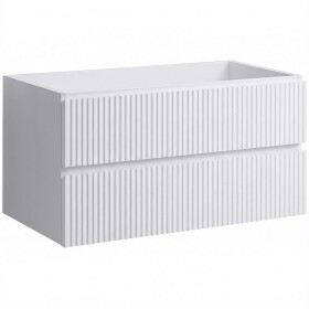 CERANO - Kúpeľňová skrinka pod umývadlo Carole - biela matná ryhovaná - 99x48x45 CER-674932