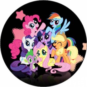 Jedlý papier My little pony na čiernom pozadí 19,5 cm - Pictu Hap - Pictu Hap