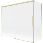MEXEN/S - Rox vaňová zástena 2-krídlová posuvná 180 + 90 x 150, transparent, zlatá kartáčovaná 8C9-180-090-55-00