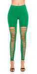 Sexy Leggings with sexy rips green Einheitsgroesse