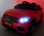 Mamido Elektrické autíčko Mercedes GLC63s s pohonom 4x4 vo výraznej červenej farbe a koži