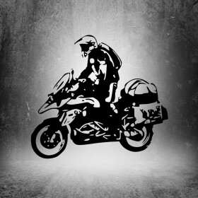 Veselá Stena Samolepka Motorka BMW GS Enduro Farba: černá, Veľkosť: 80 x 72 cm