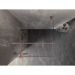 MEXEN/S - Lunar T sprchovací kút dvere krídlové ľavá 80 x 80, transparent, meď kartáčovaná 834T-080-080-65-00-L