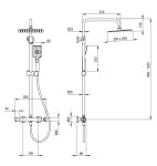 DEANTE - Sprchový stĺp, so sprchovou batériou, termostatický kartáčované zlato NAC_R4HT