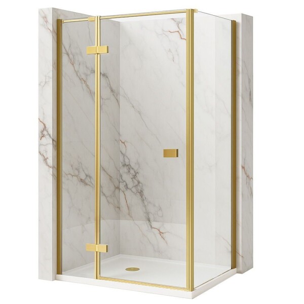 REA/S - Sprchovací kút Atlas 100x80 Brush Gold vľavo KPL-K4374