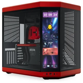 Hyte Y70 Touch Infinite červeno-čierna / E-ATX / 2x USB-A 3.2 / 1x USB-C 3.2 / priehľadná bočnica / Riser kábel / displej (CS-HYTE-Y70TI-RB)