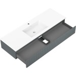 MEXEN/S - Rivel kúpeľňová skrinka 140 cm s umývadlom Otis, 1 šuplík, reliéf, grafit mat/biela mat - 91A20-14023-1-BF66-W18M0 91A20-14023-1-BF66-W18M01