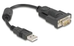 DeLock USB 2.0 A - RS-232 DB9 čierna / USB adaptér / 0,25 m / pozlátené kontakty / magneticky tienený (64276)