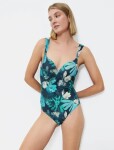 Dámske jednodielne plavky Summer Fleur OWP - Triumph tmavá kombinace tyrkysové (M025) 042C