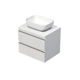 Kúpeľňová skrinka s krycou doskou SAT Cube Way 60x47,5x46 cm biela mat CUBE3D46602ZBKD CUBE3D46602ZBKD