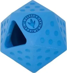 KIWI WALKER Gumová hračka ICOSABALL Mini modrá / Hračka pre psov / otvor na maškrty / 6,5 cm (RUB-857)