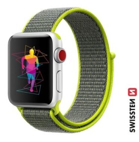 Swissten Nylonový remienok pre Apple Watch 42/44/45/49mm žiarivo zelená (46000711)