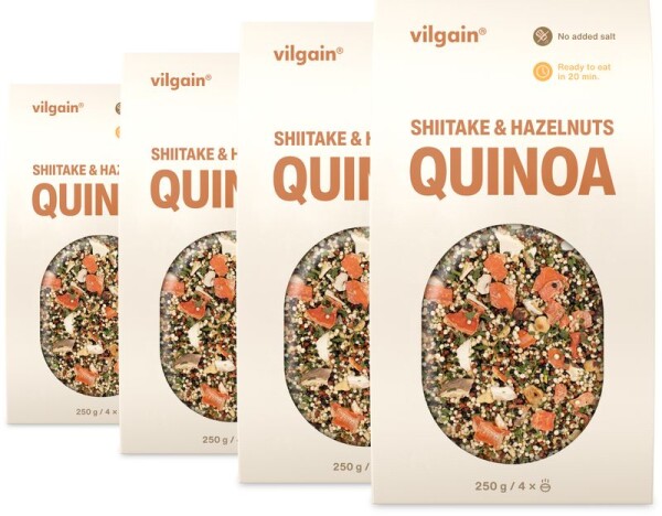 Vilgain Quinoa s shiitake a lieskovými orieškami – 4× 250 g