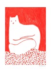 THE POSTER CLUB Autorský plagát Cat in Red by Cinzia Franceschini 30 x 40 cm