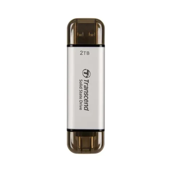 Transcend ESD310S Externý SDD 2TB Strieborná / USB-C 3.2 Gen 2 / R: 1000MBs / W: 550MBs (TS2TESD310S)