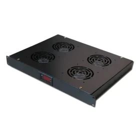 Xtendlan Ventilačná jednotka do 1U / Ventilačná jednotka / 4X ventilátor / Termostat / hĺbka 350 mm (SFAN1U4T-B-EK)