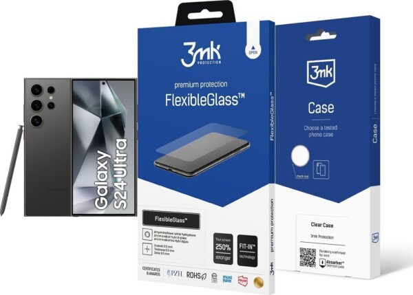 Samsung Galaxy S24 Ultra 5G 12/512GB Czarny (SM-S928BZK) + FlexibleGlass + Etui Clear Case