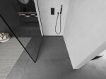 MEXEN/S - Kyoto Sprchová zástena WALK-IN 110 x 200, čierny vzor 8 mm, grafit metal 800-110-101-95-70