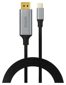 CL-208 USB-C na DisplayPort čierna / Kábel / 8K 60Hz / 2 m / 32,4 Gbit/s (CL-208)