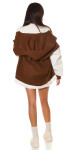 Trendy Oversized College Jacket brown Einheitsgroesse