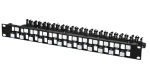 Lanview STP Cat6a 24 portov čierny / Patch panel / 19" / 1U / RJ-45 / oceľ (LVN127597)