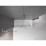 MEXEN/S - Velar L dvojkrídlová posuvná vaňová zástena 120 x 150, transparent, chróm 896-120-003-01-01