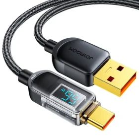 Joyroom S-AC066A16 Nabíjací kábel Prism USB-A (M) - USB-C (M) 66W 1.2m čierna (S-AC066A16)